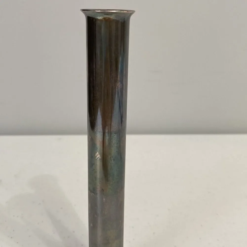 Vintage Sambonet Italy Silver Patina Small Bud Vase 18-40 Silver Plated